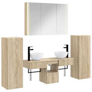 Sada koupelnového nábytku 6 pcs Dub sonoma - obrázek 2
