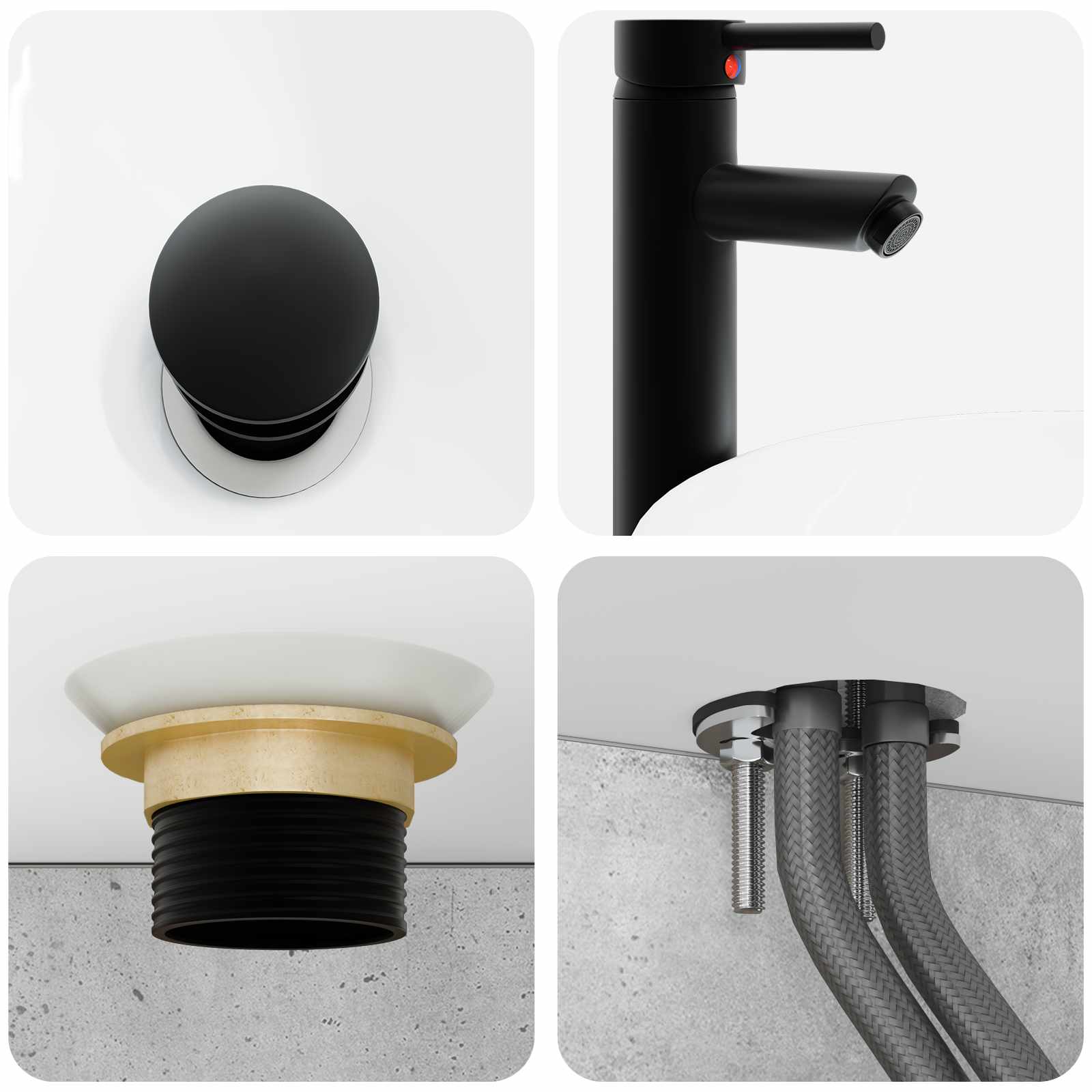 Komplet pohištva za kopalnico 6 pcs Betonsko siva - slika 11