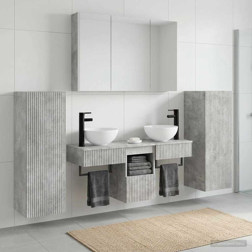 Komplet pohištva za kopalnico 6 pcs Betonsko siva - slika 4