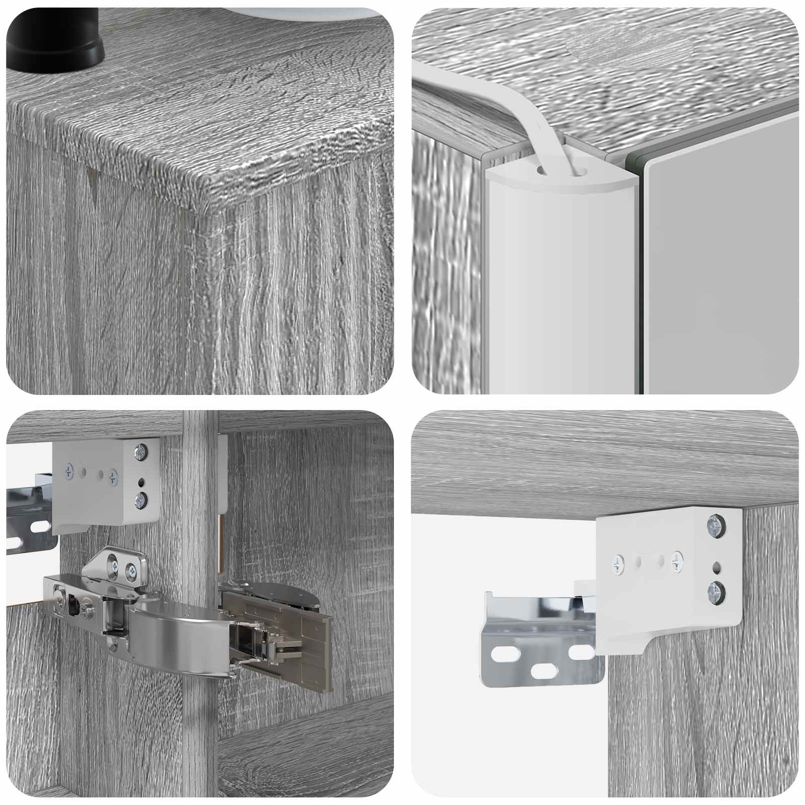 Komplet pohištva za kopalnico 6 pcs Siva Sonoma - slika 10