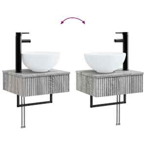 Sada koupelnového nábytku 6 pcs Šedý Sonoma - obrázek 13
