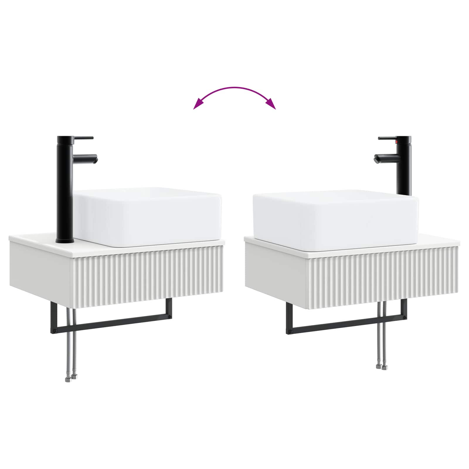 Komplet pohištva za kopalnico 6 pcs Bela - slika 13