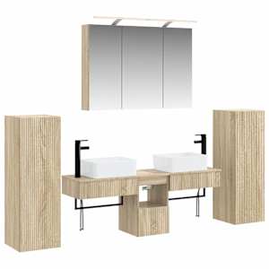 Sada koupelnového nábytku 6 pcs Dub sonoma - obrázek 2