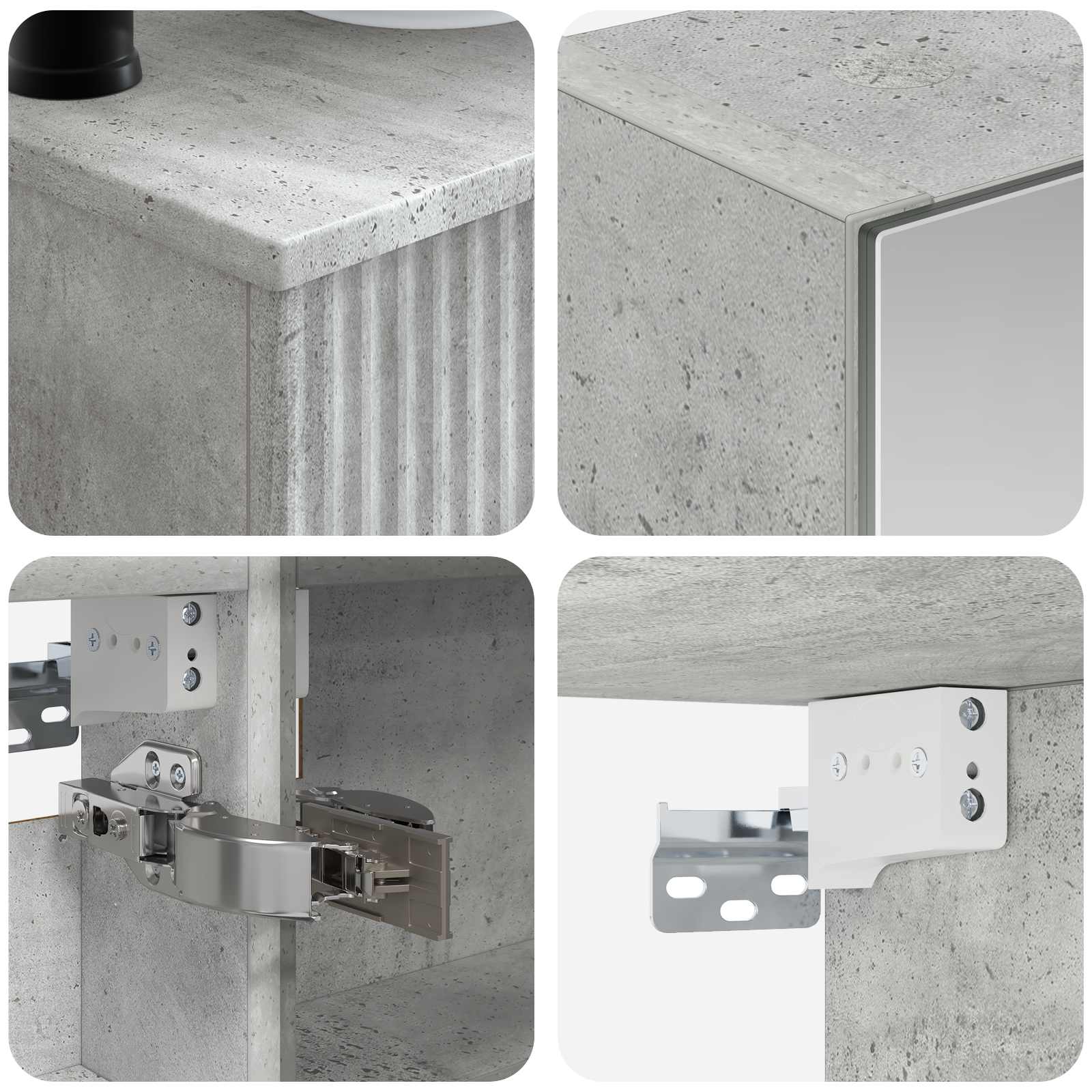 Komplet pohištva za kopalnico 6 pcs Betonsko siva - slika 10