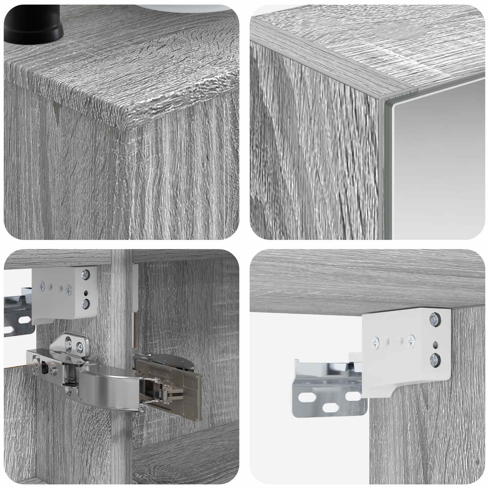 Komplet pohištva za kopalnico 6 pcs Siva Sonoma - slika 10