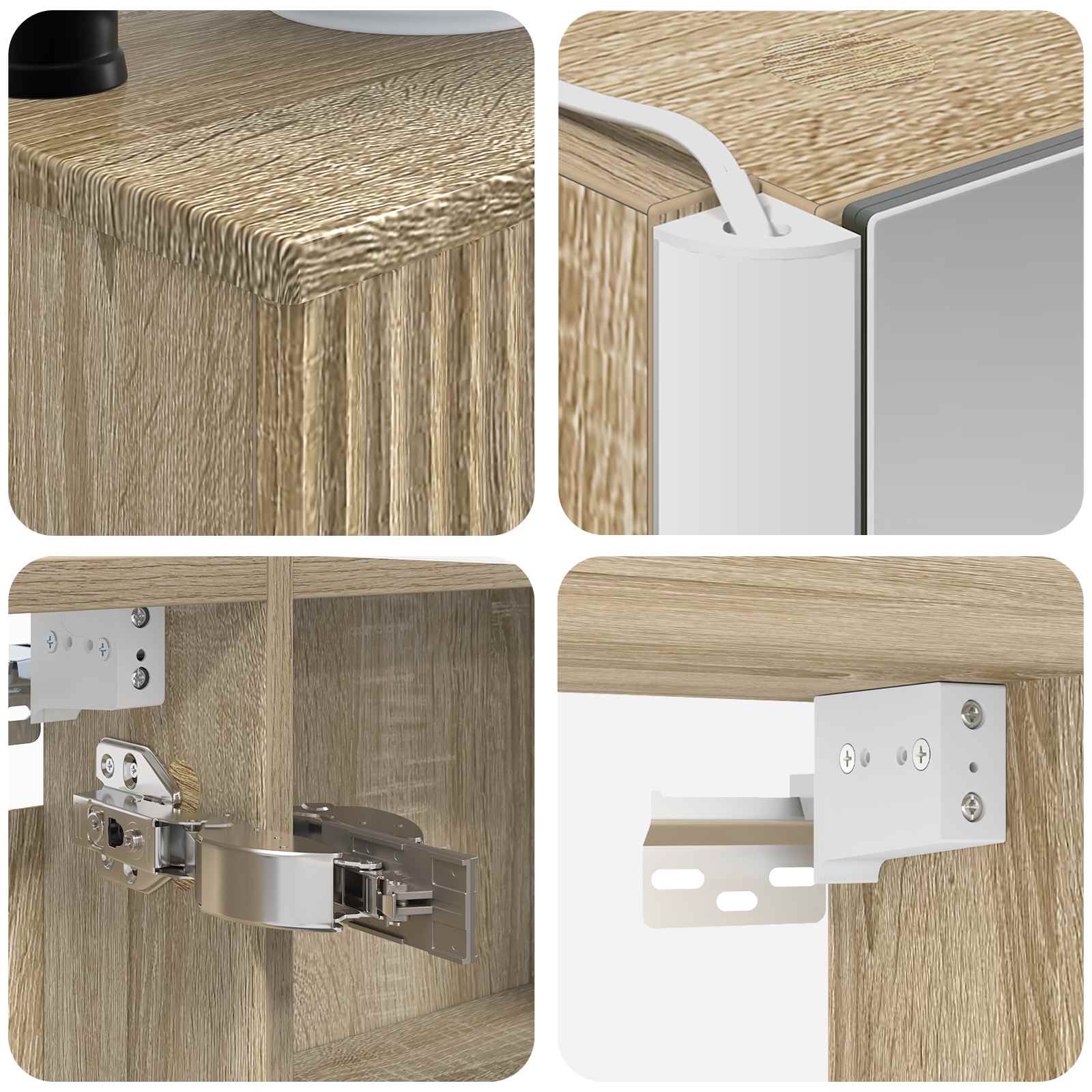 Komplet pohištva za kopalnico 6 pcs Sonoma hrast - slika 10