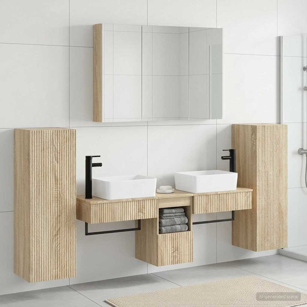 Komplet pohištva za kopalnico 6 pcs Sonoma hrast - slika 4