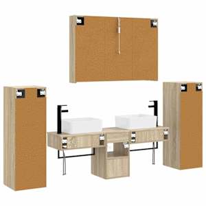 Sada koupelnového nábytku 6 pcs Dub sonoma - obrázek 9