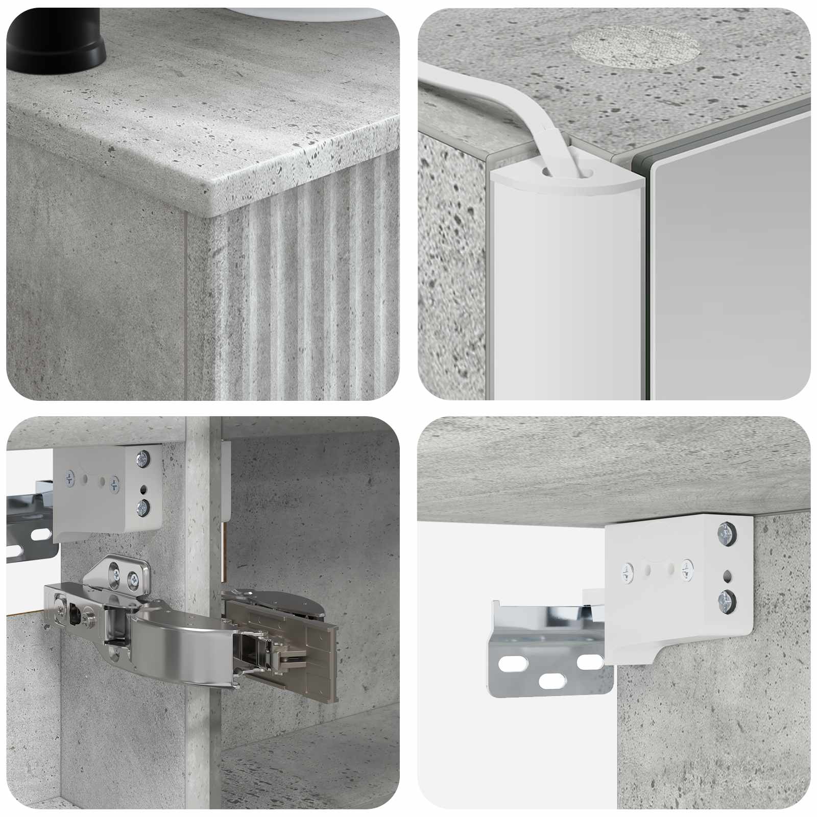 Komplet pohištva za kopalnico 6 pcs Betonsko siva - slika 10