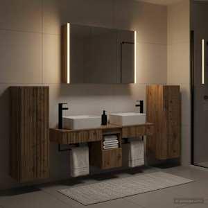 Komplet pohištva za kopalnico 6 pcs Artisan hrast