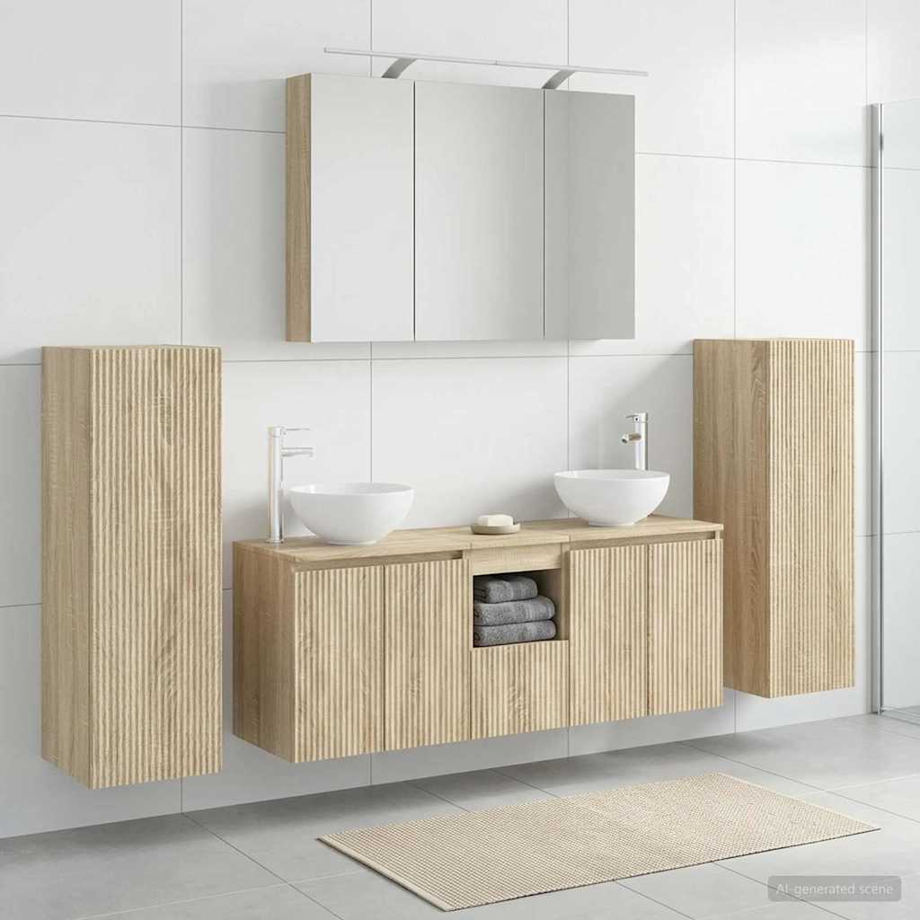 Komplet pohištva za kopalnico 6 pcs Sonoma hrast