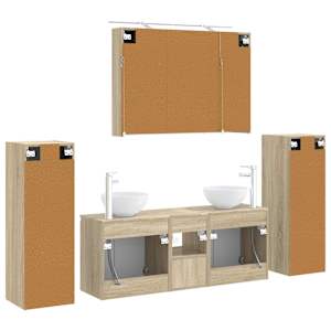 Sada koupelnového nábytku 6 pcs Dub sonoma - obrázek 9