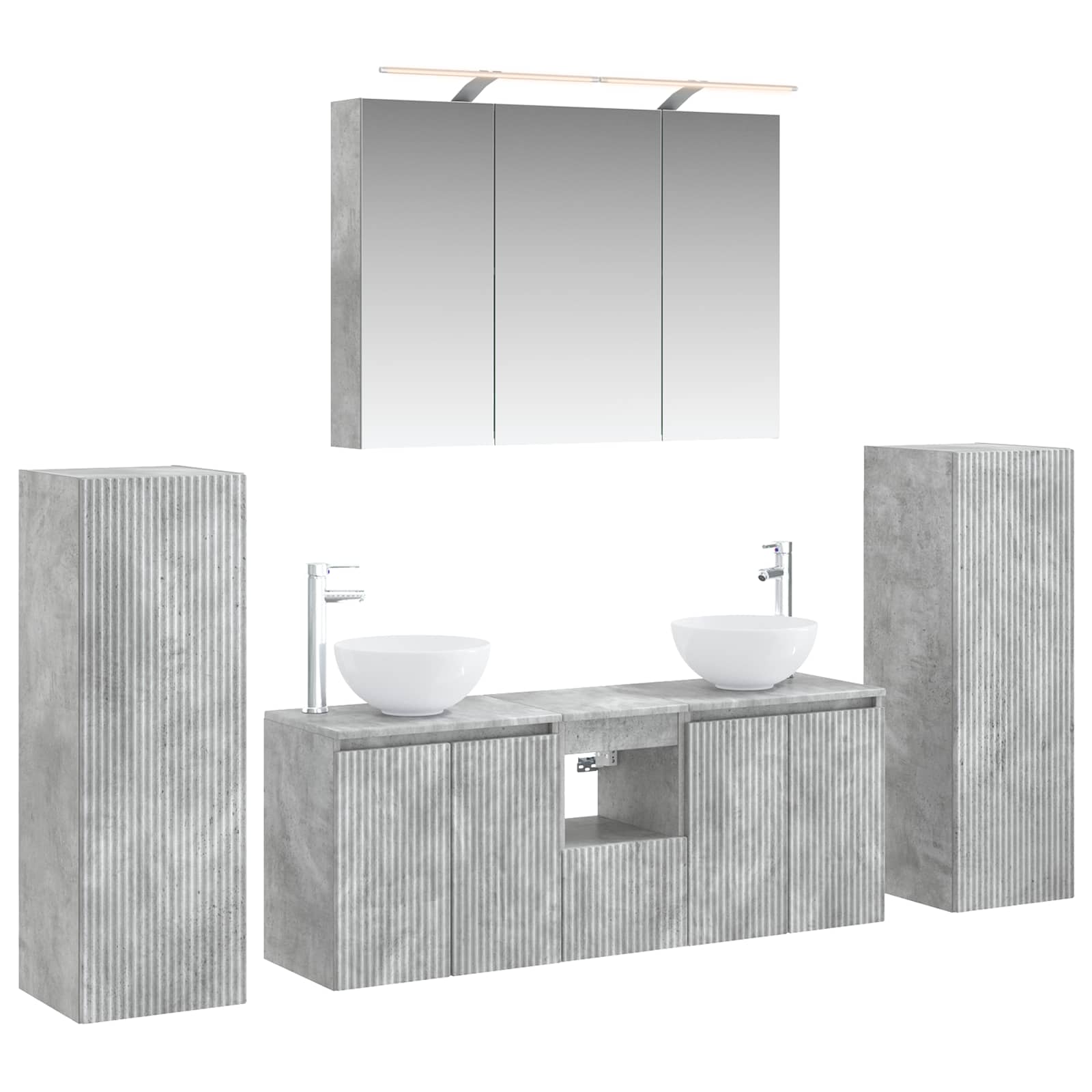 Komplet pohištva za kopalnico 6 pcs Betonsko siva - slika 2