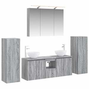 Sada koupelnového nábytku 6 pcs Šedý Sonoma - obrázek 2