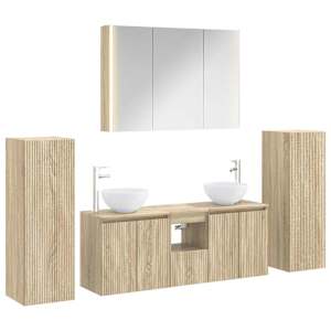 Sada koupelnového nábytku 6 pcs Dub sonoma - obrázek 2