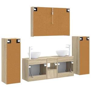 Sada koupelnového nábytku 6 pcs Dub sonoma - obrázek 9