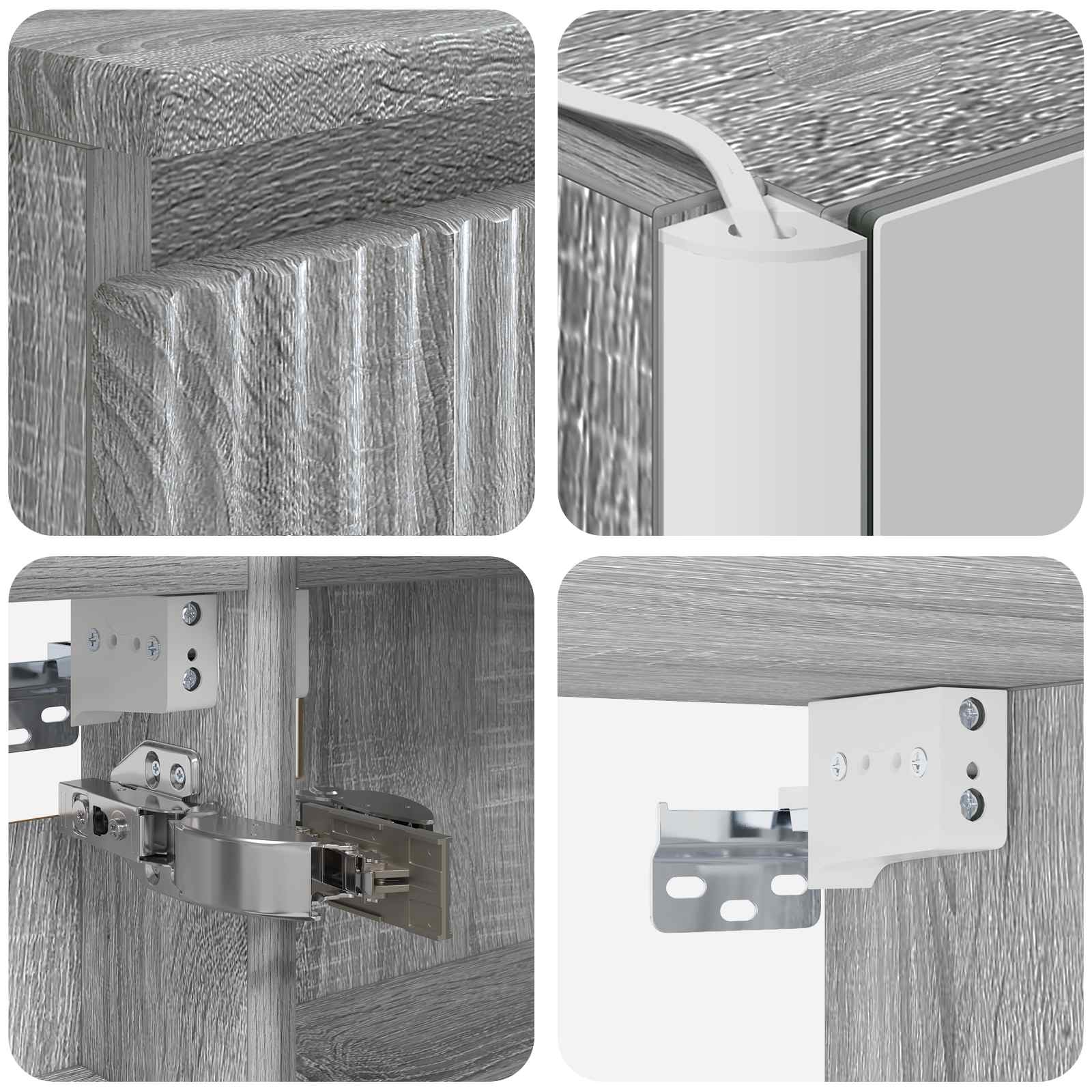 Komplet pohištva za kopalnico 6 pcs Siva Sonoma - slika 10