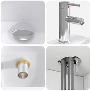 Sada koupelnového nábytku 6 pcs Bílá Kompozitní dřevo a sklo - obrázek 11