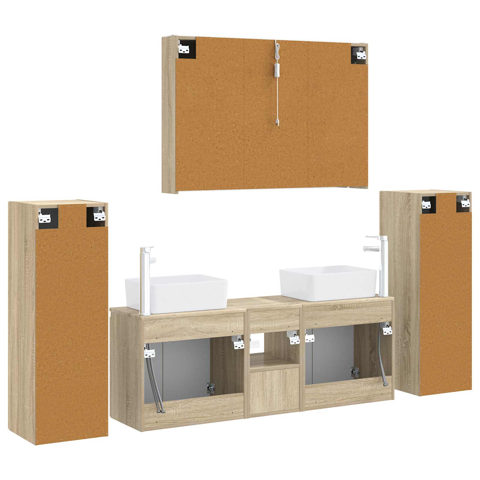 Komplet pohištva za kopalnico 6 pcs Sonoma hrast - slika 9