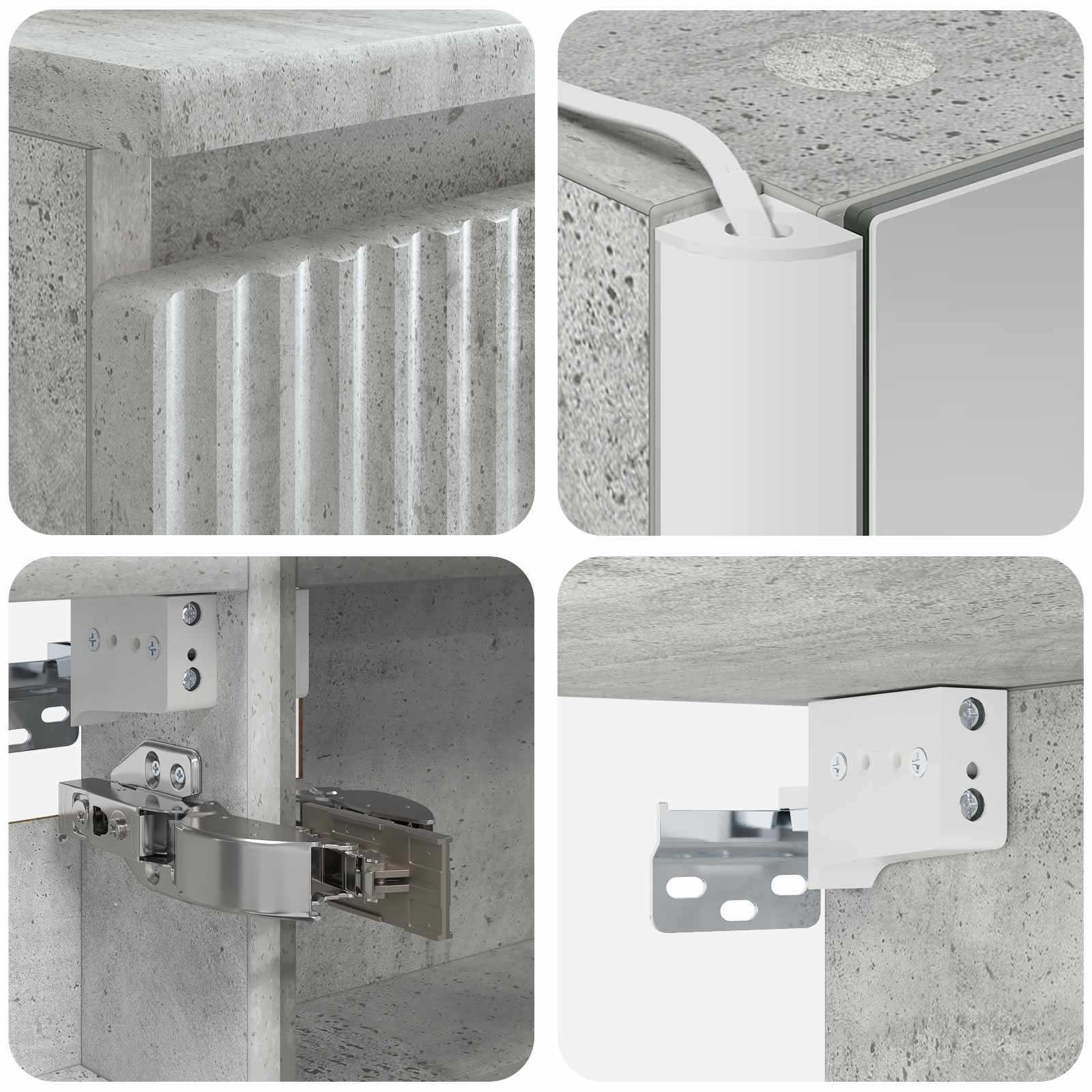 Komplet pohištva za kopalnico 6 pcs Betonsko siva - slika 10