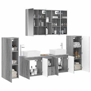 Sada koupelnového nábytku 6 pcs Šedý Sonoma - obrázek 3