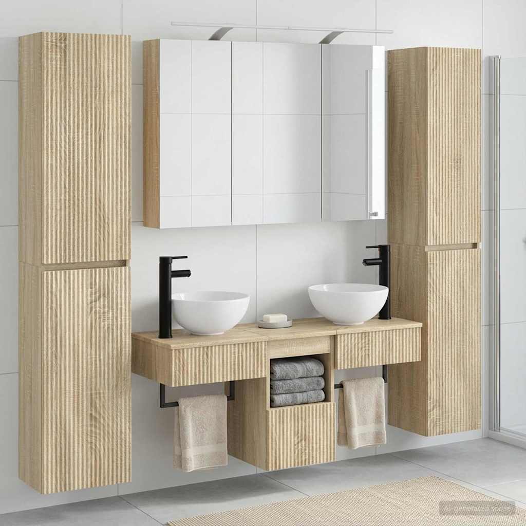Komplet pohištva za kopalnico 6 pcs Sonoma hrast - slika 4