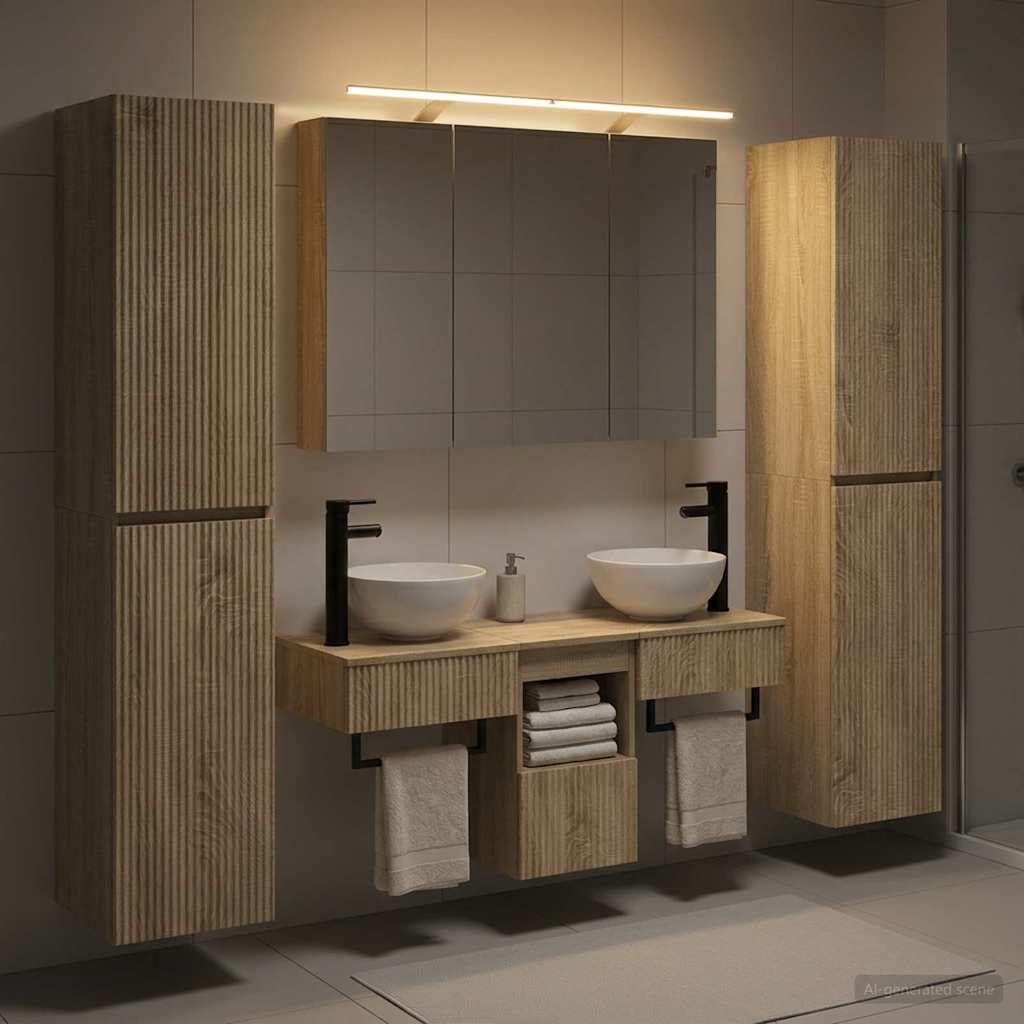 Komplet pohištva za kopalnico 6 pcs Sonoma hrast