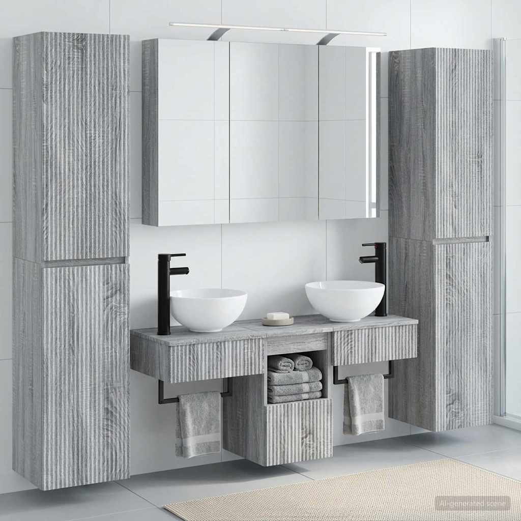 Komplet pohištva za kopalnico 6 pcs Siva Sonoma