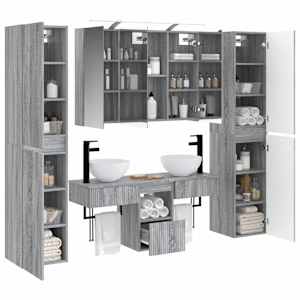 Sada koupelnového nábytku 6 pcs Šedý Sonoma - obrázek 3
