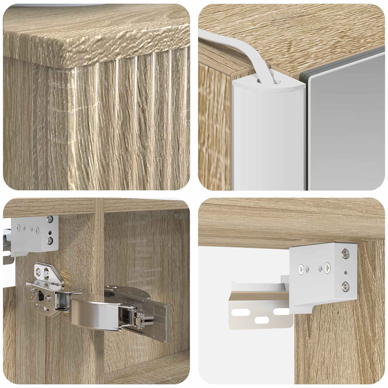 Komplet pohištva za kopalnico 6 pcs Sonoma hrast - slika 10