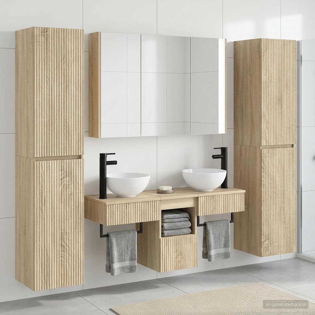 Komplet pohištva za kopalnico 6 pcs Sonoma hrast - slika 4