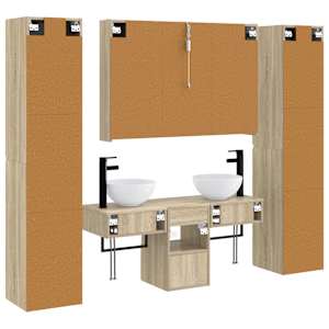 Sada koupelnového nábytku 6 pcs Dub sonoma - obrázek 9