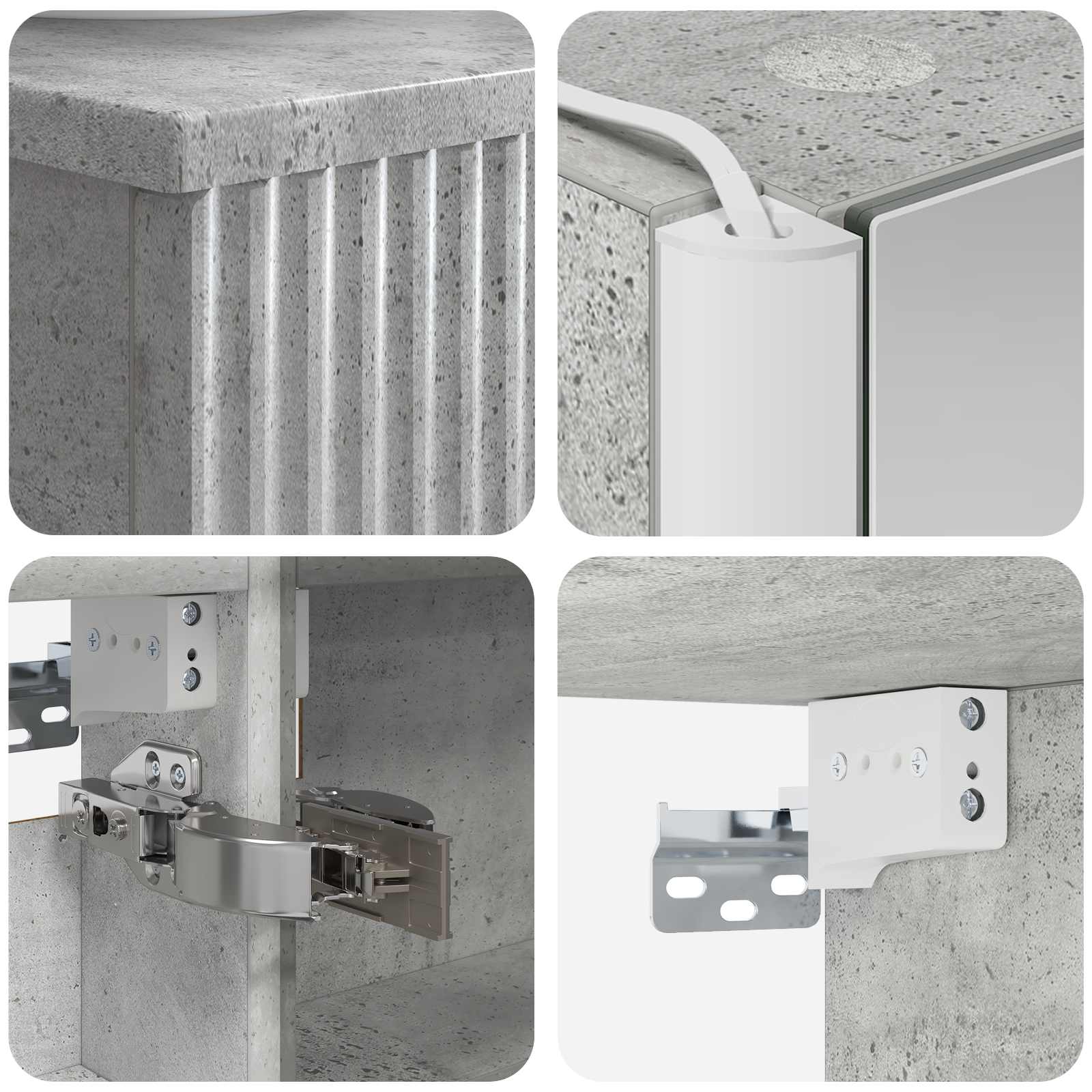 Komplet pohištva za kopalnico 6 pcs Betonsko siva - slika 10