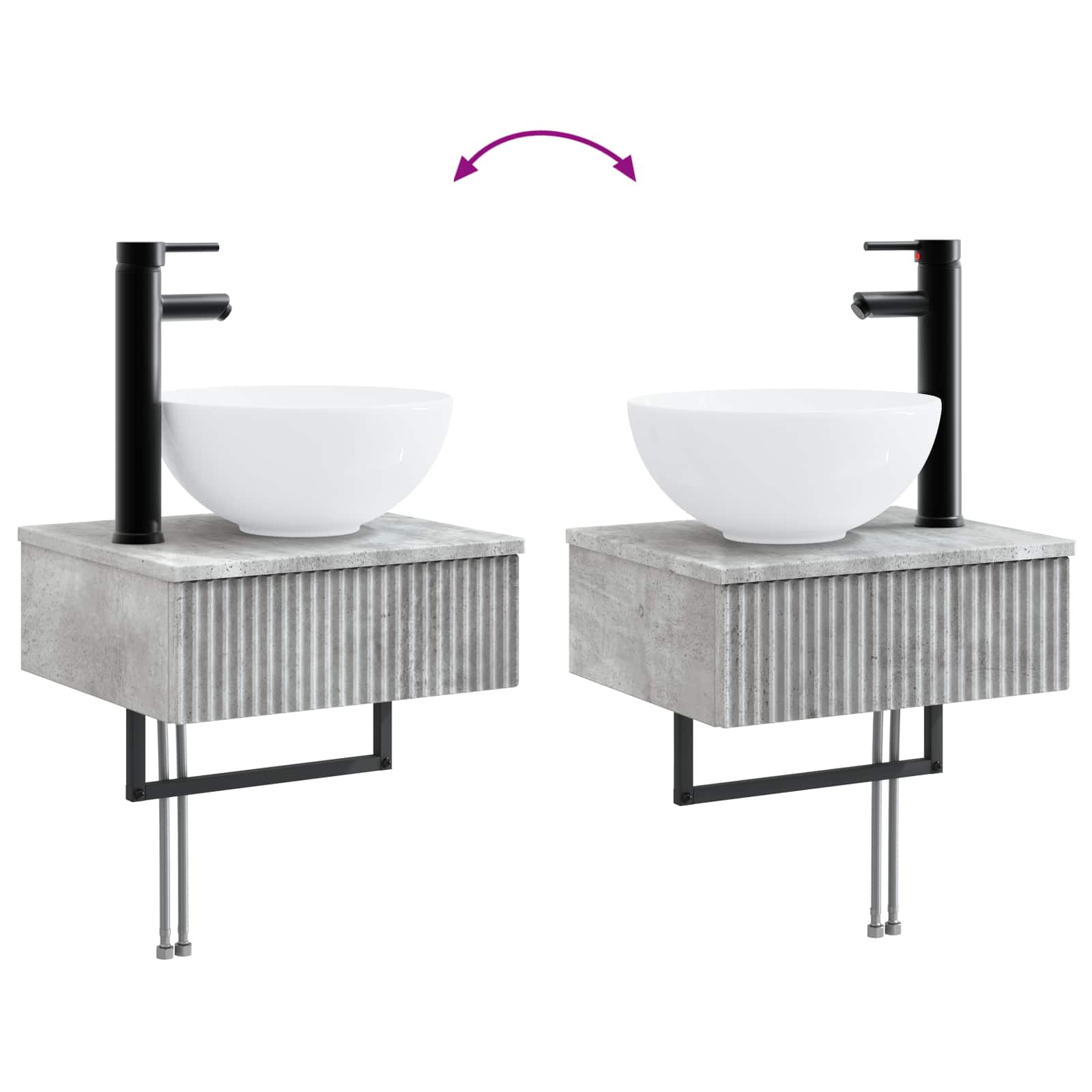 Komplet pohištva za kopalnico 6 pcs Betonsko siva - slika 13