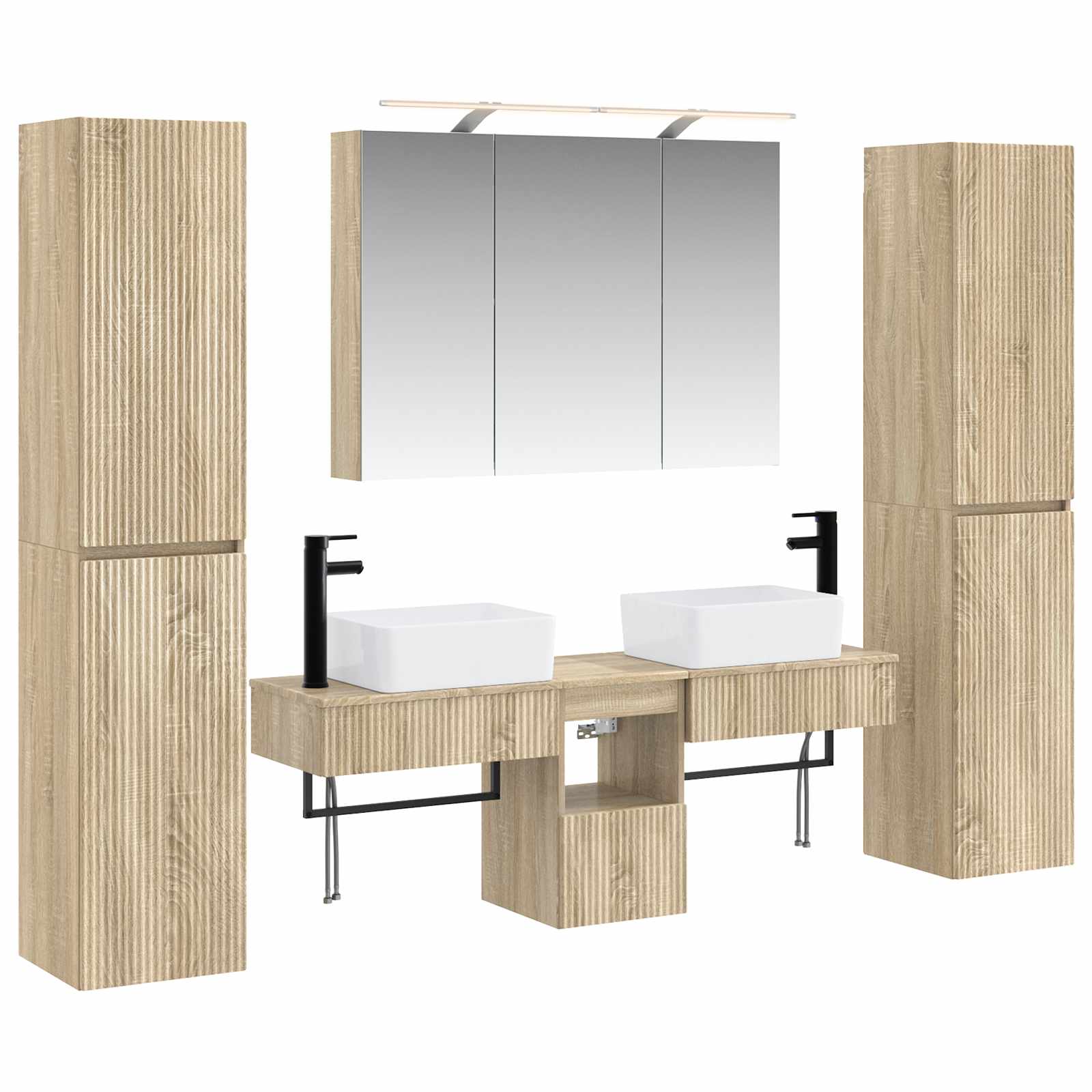 Komplet pohištva za kopalnico 6 pcs Sonoma hrast - slika 2