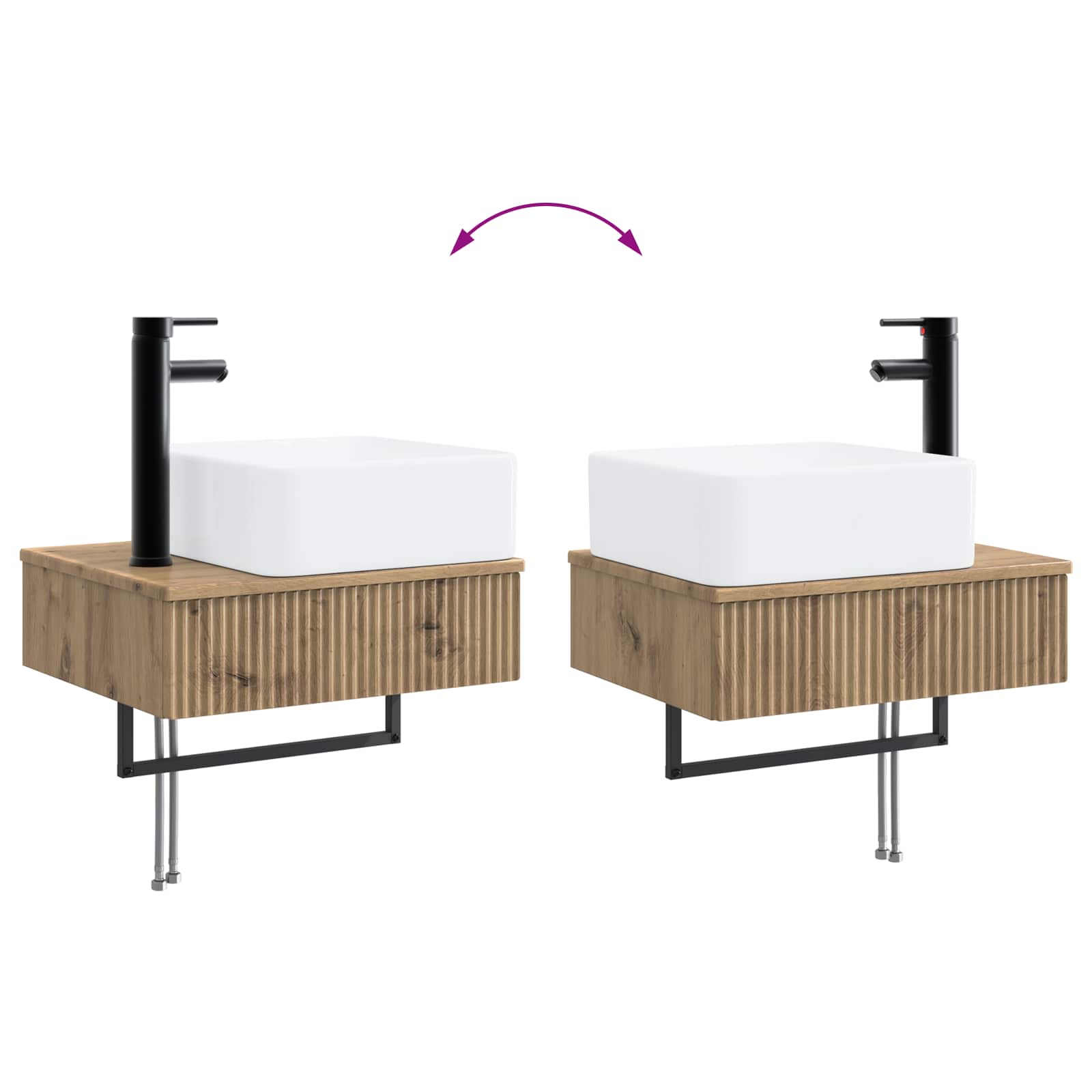 Komplet pohištva za kopalnico 6 pcs Artisan hrast - slika 13