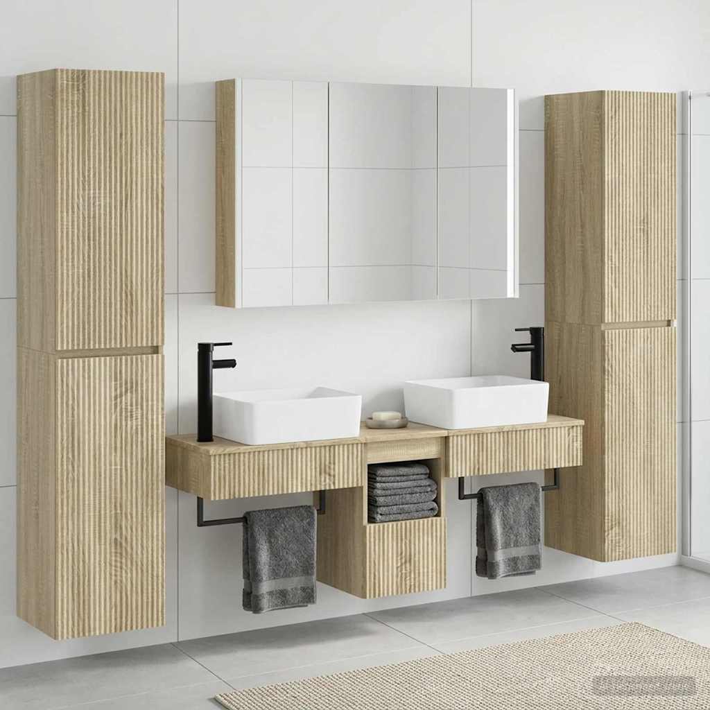 Komplet pohištva za kopalnico 6 pcs Sonoma hrast - slika 4