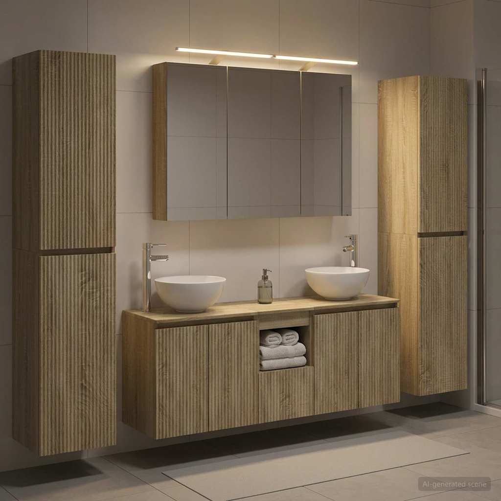 Komplet pohištva za kopalnico 6 pcs Sonoma hrast