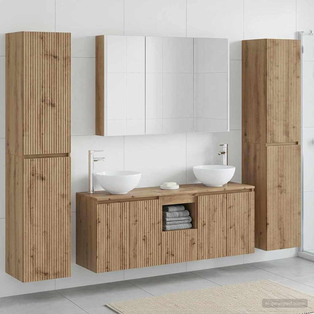 Komplet pohištva za kopalnico 6 pcs Artisan hrast - slika 4