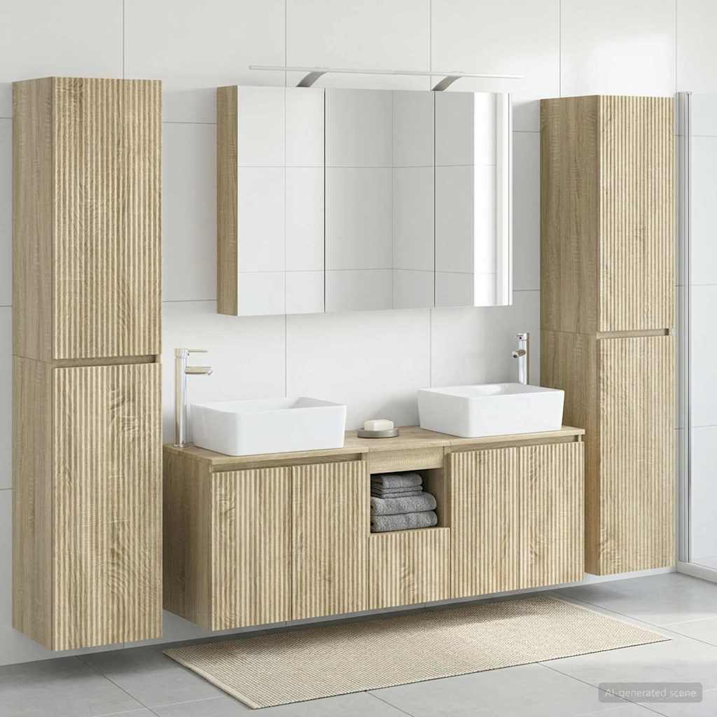 Komplet pohištva za kopalnico 6 pcs Sonoma hrast