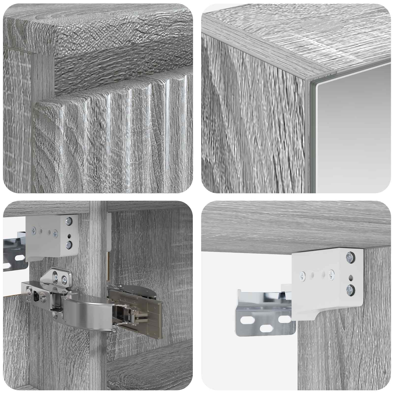Komplet pohištva za kopalnico 6 pcs Siva Sonoma - slika 10