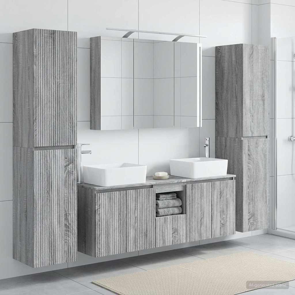 Komplet pohištva za kopalnico 6 pcs Siva Sonoma