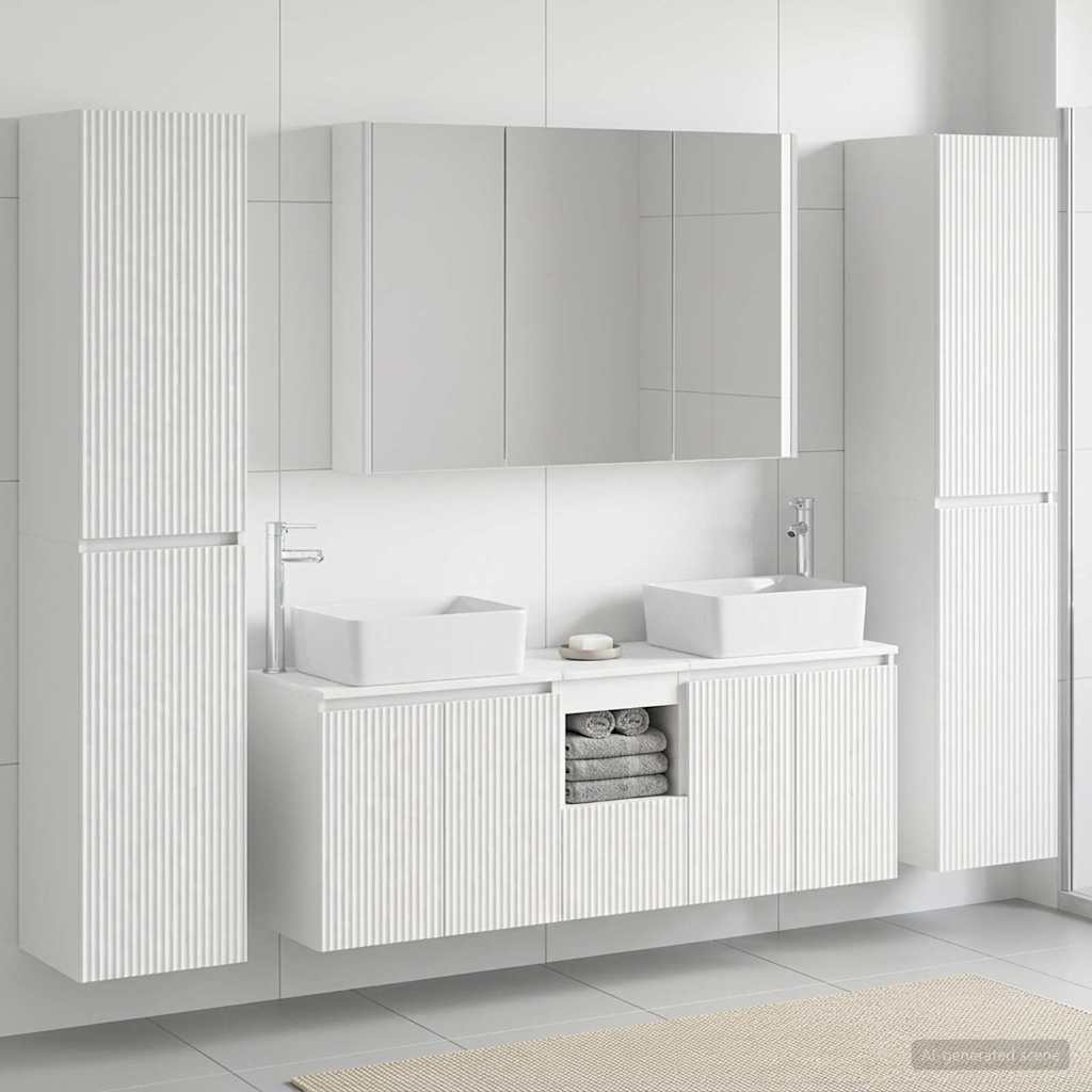 Komplet pohištva za kopalnico 6 pcs Bela