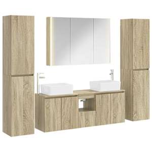 Sada koupelnového nábytku 6 pcs Dub sonoma - obrázek 2