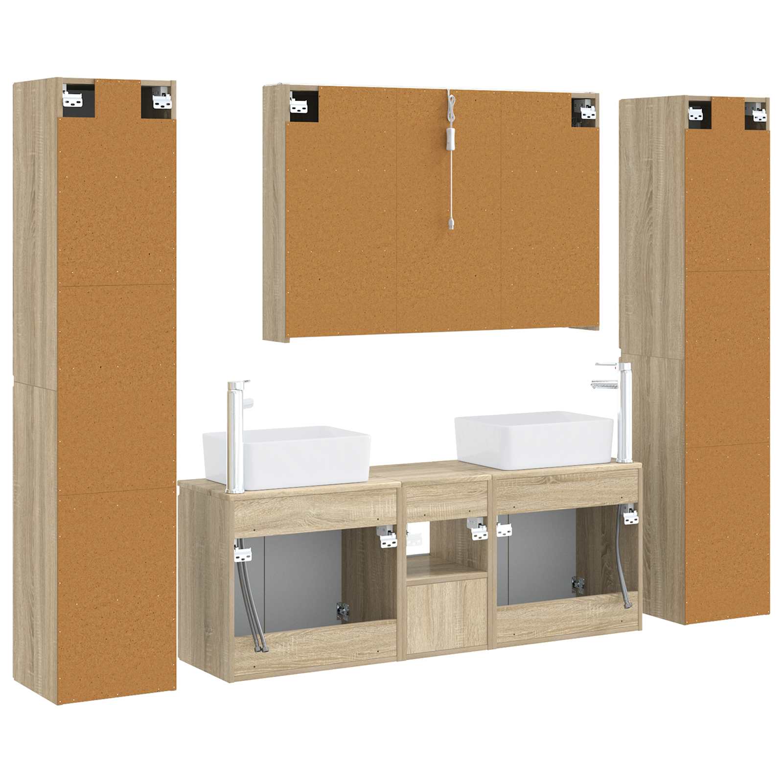 Komplet pohištva za kopalnico 6 pcs Sonoma hrast - slika 9