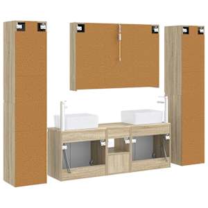 Sada koupelnového nábytku 6 pcs Dub sonoma - obrázek 9
