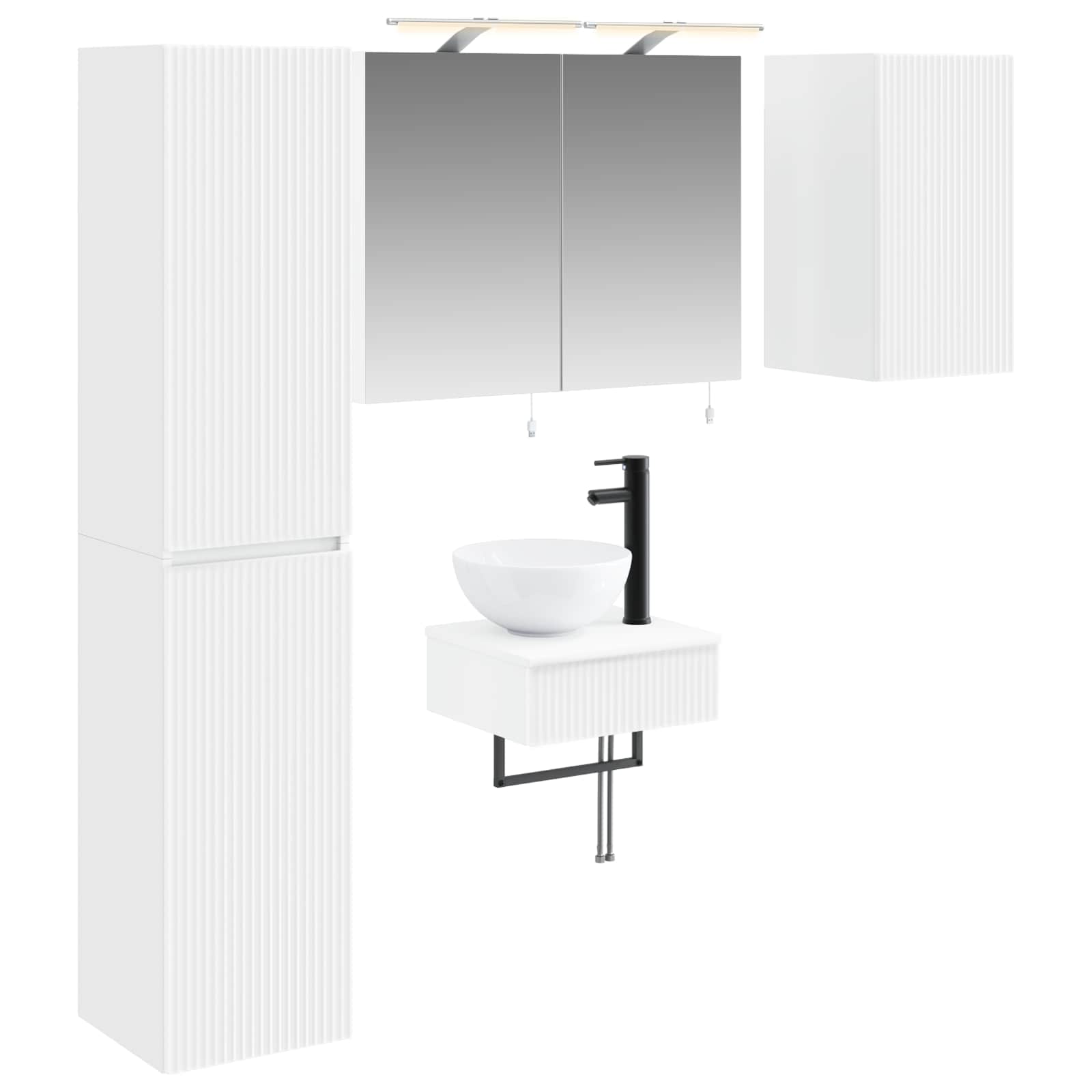 Komplet pohištva za kopalnico 5 pcs Bela