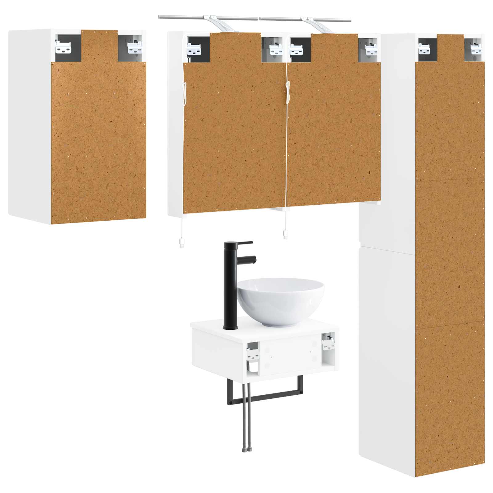 Komplet pohištva za kopalnico 5 pcs Bela - slika 7