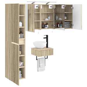 Sada koupelnového nábytku 5 pcs Dub sonoma - obrázek 3
