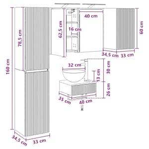Sada koupelnového nábytku 5 pcs Betonově šedá - obrázek 15